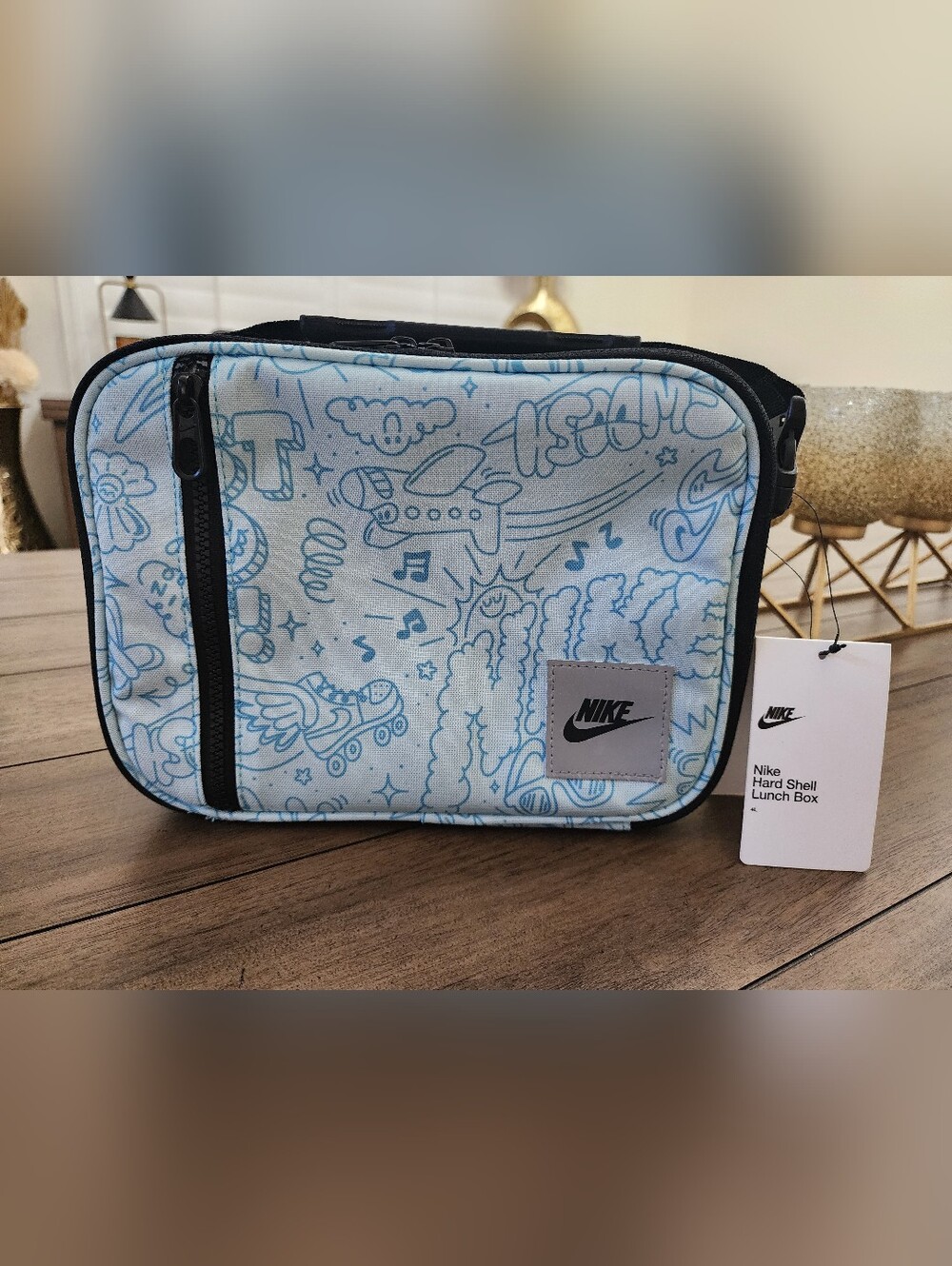 Nike Glacier Blue Doodle Lunch Bag/Box-Unisex-NWTs